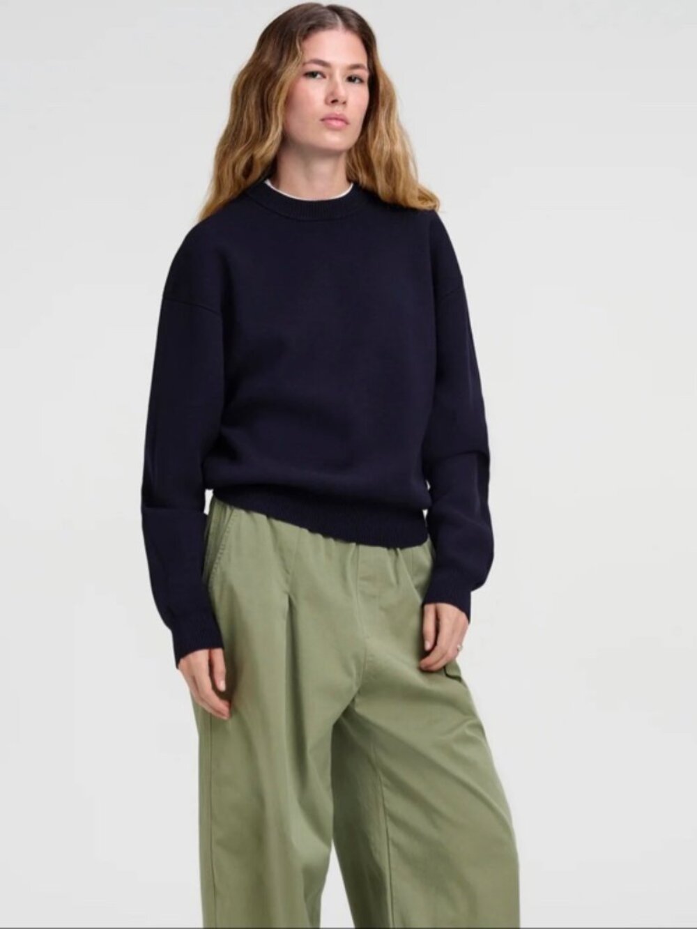A.L.C. Teddy Crew Neck Sweater, Navy, Size XS, worn a few times ($495 retail)